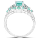 2.13 Carat Genuine Emerald .925 Sterling Silver Ring