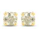 0.92 Carat Genuine LB Diamond 14K Yellow Gold Earrings