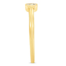 14K Yellow Gold Plated .925 Sterling Silver 1/20 Carat Diamond Square Cushion-Shaped Miracle Set Petite Fashion Promise Ring (J-K Color, I1-I2 Clarity) - Size 6