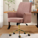 Mid-Back Velvet Office Chair with Memory Foam Cushion