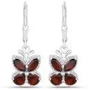 2.60 Carat Genuine Garnet .925 Sterling Silver Earrings