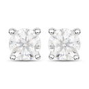 1.02 Carat Genuine White Diamond 14K White Gold Earrings