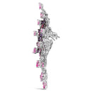 18K White Gold 1.00 Cttw Diamond, Ruby Sapphire, and Amethyst Mixed Gemstone Butterfly Brooch Pin (G-H Color, VS1-VS2 Clarity)