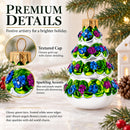 Snow-Covered Garland Tree Glass Christmas Ornament