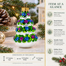 Snow-Covered Garland Tree Glass Christmas Ornament