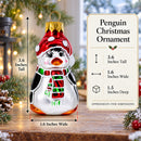 Penguin with Scarf and Hat Glass Christmas Ornament