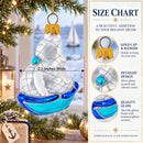Sailing Ship with White Sails and Blue Hull Glass Christmas Ornament
