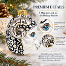 Ram Head with Blue Eyes Glass Christmas Ornament