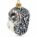Ram Head with Blue Eyes Glass Christmas Ornament