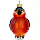 Bullfinch Bird Glass Christmas Ornament