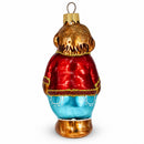 Monkey with Ice Cream Glass Christmas Ornament