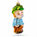 Toddler Boy With Pacifier Glass Christmas Ornament