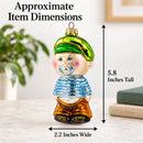 Toddler Boy With Pacifier Glass Christmas Ornament
