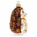 Woodland Hedgehog Glass Christmas Ornament