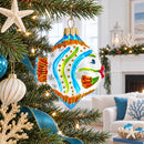 Coral Reef Ocean Fish Glass Christmas Ornament