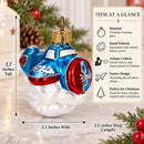 Tractor Style Aircraft Flying Above Clouds Mini Glass Christmas Ornament