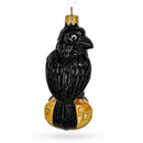 Black Crow Glass Christmas Ornament