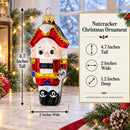 Classic and Whimsical Nutcracker Glass Christmas Ornament