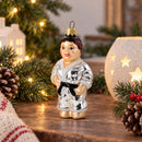 Martial Art Wrestler Glass Christmas Ornament