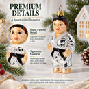Martial Art Wrestler Glass Christmas Ornament