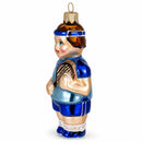 Tennis Player Glass Christmas Ornament
