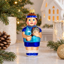 Tennis Player Glass Christmas Ornament