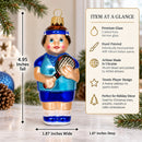 Tennis Player Glass Christmas Ornament