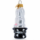 Rabbit In Magician Hat Glass Christmas Ornament