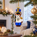 Nutcracker Bear Glass Christmas Ornament