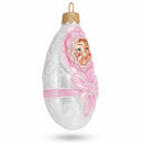 Newborn Baby Girl Glass Christmas Ornament