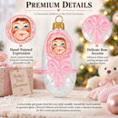 Newborn Baby Girl Glass Christmas Ornament