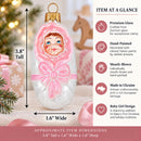Newborn Baby Girl Glass Christmas Ornament
