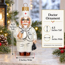 Doctor with Stethoscope Glass Christmas Ornament