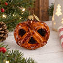 Glazed Salty Pretzel Glass Christmas Ornament
