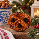 Glazed Salty Pretzel Glass Christmas Ornament