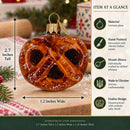 Glazed Salty Pretzel Glass Christmas Ornament