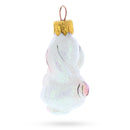 Bunny with Pink Ears Mini Glass Christmas Ornament