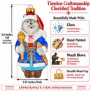 Wolf the Ukrainian Hetman Glass Christmas Ornament