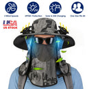 Solar Fan Hat with UPF50+ Sun Protection & Neck Flap