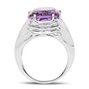 10.02 Carat Genuine Amethyst .925 Sterling Silver Ring