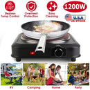 1200W Electric Infrared Single Burner Portable Heating Hot Plate Stove Countertop RV Hotplate with 7.5Ó Glass Cooktop Stepless Temperature Adjustments