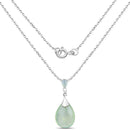 11.92 Carat Genuine Prehnite .925 Sterling Silver Pendant