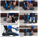 Aluminum Rollator Walker with Seat Backrest Foldable Rolling Walker with 220LBS Max Load 31-36in Adjustable Height 8in Wheels for Seniors Adult Mobili