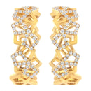14K Yellow Gold 3/4 Cttw Diamond Honeycomb Hoop Earrings (G-H Color, SI1-SI2 Clarity) - 24MM