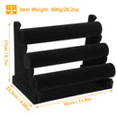 3-Tier Velvet Jewelry Stand Removable Bracelet Holder Watch Jewelry Bangle Display Rack