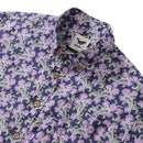 Men's Hawaiian Shirt Button Down Morris Shirt Purple Floral Cotton Aloha Shirt Tribute To William Morris By Amy