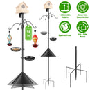 94Inch Squirrel Proof Bird Feeder Pole Heavy-Duty Bird House Pole Outdoor Bird Feeding Station with 5 Adjustable Heights 4 Shepherd Hooks Top & Side