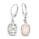 2.52 Carat Genuine Ethiopian Opal .925 Sterling Silver Earrings