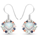4.73 Carat Genuine Multi Stone .925 Sterling Silver Earrings