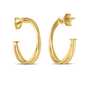 14k Yellow Gold Large Crossover Hoops